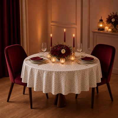 Romantische Valentijnsdecoratie met hartvormige accenten en zachte kaarsverlichting