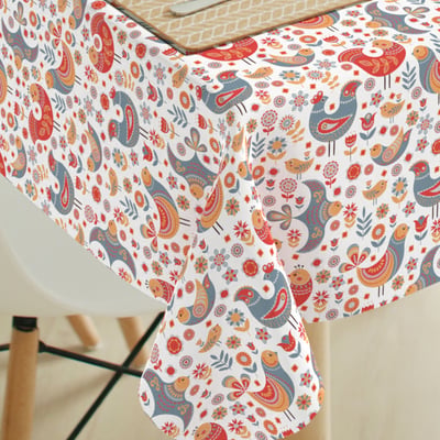 Scandi bird-flower red-blue