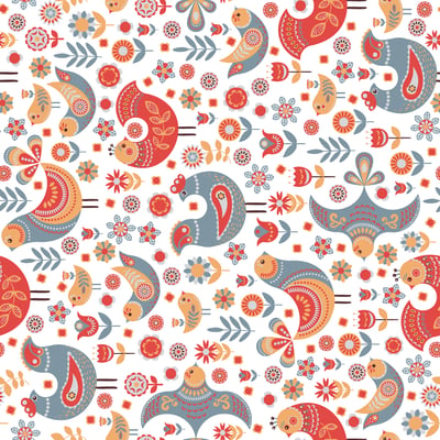 Scandi bird-flower red-blue — afbeelding 3 van 3